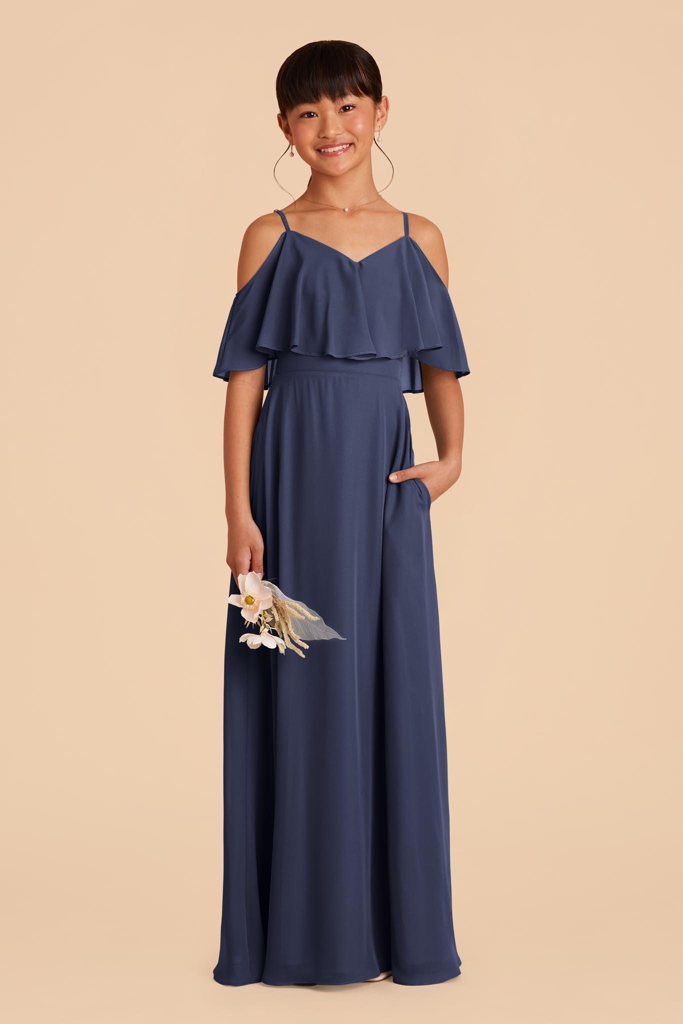 Slate Blue Janie Convertible Junior Dress by Birdy Grey