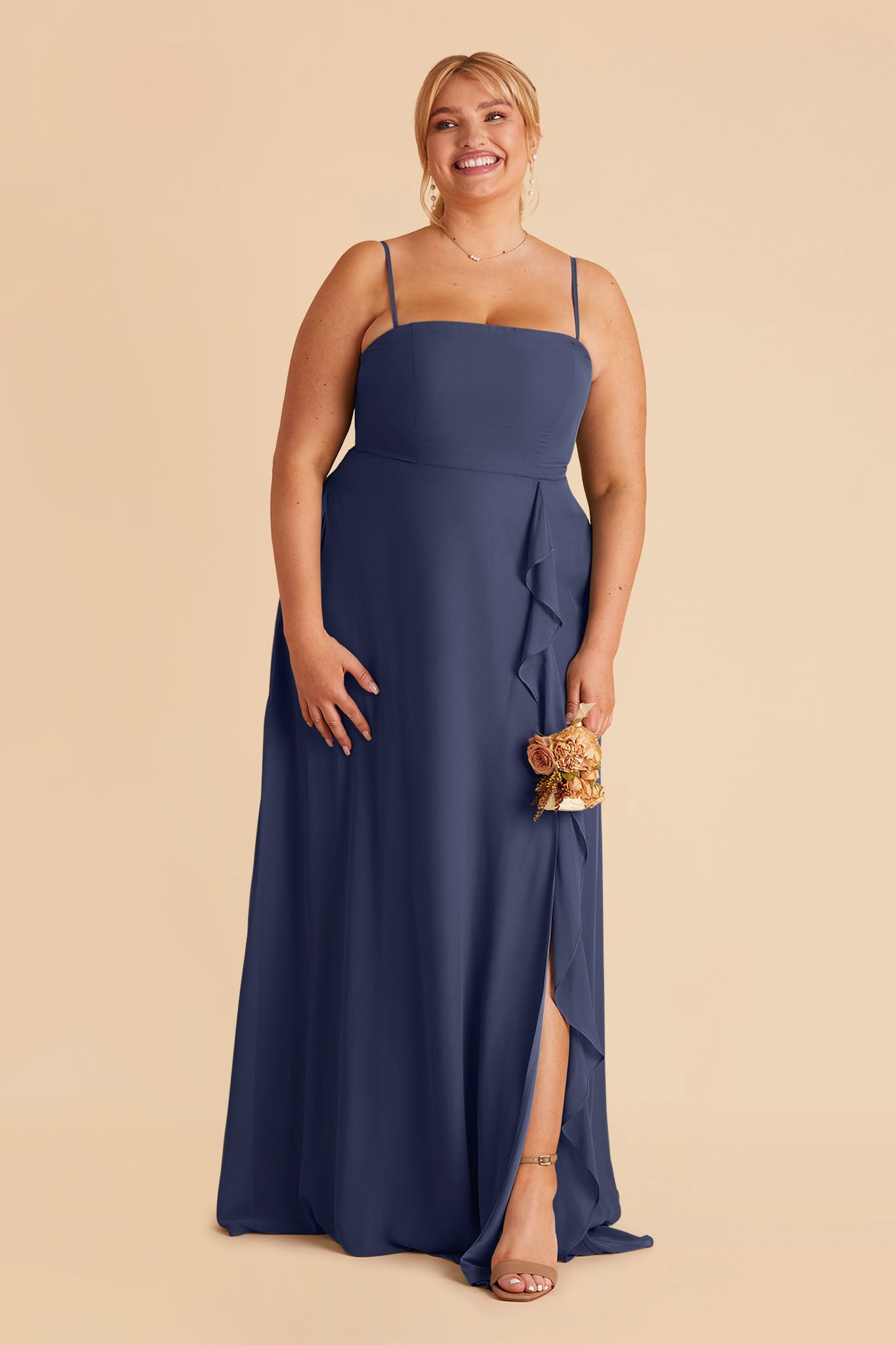 Slate Blue Winnie Convertible Chiffon Dress by Birdy Grey