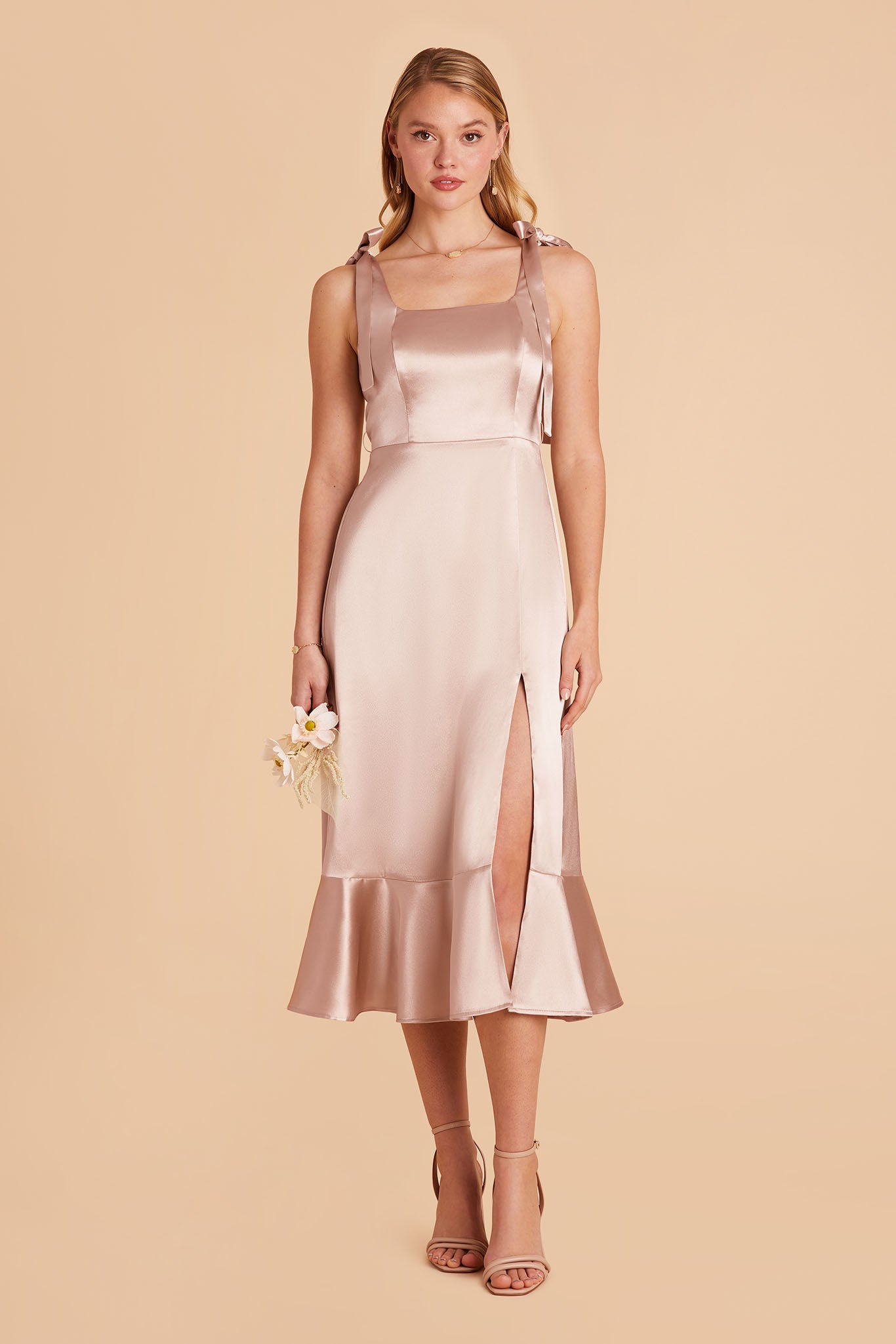 Taupe Eugenia Convertible Midi Dress by Birdy Grey