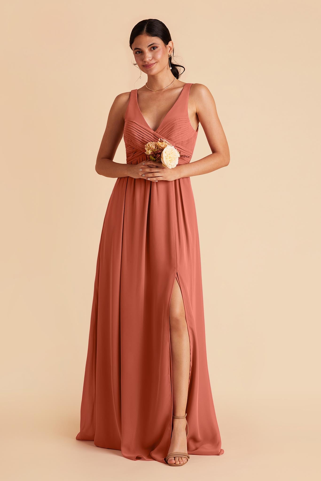 Terracotta Laurie Empire Dress by Birdy Grey