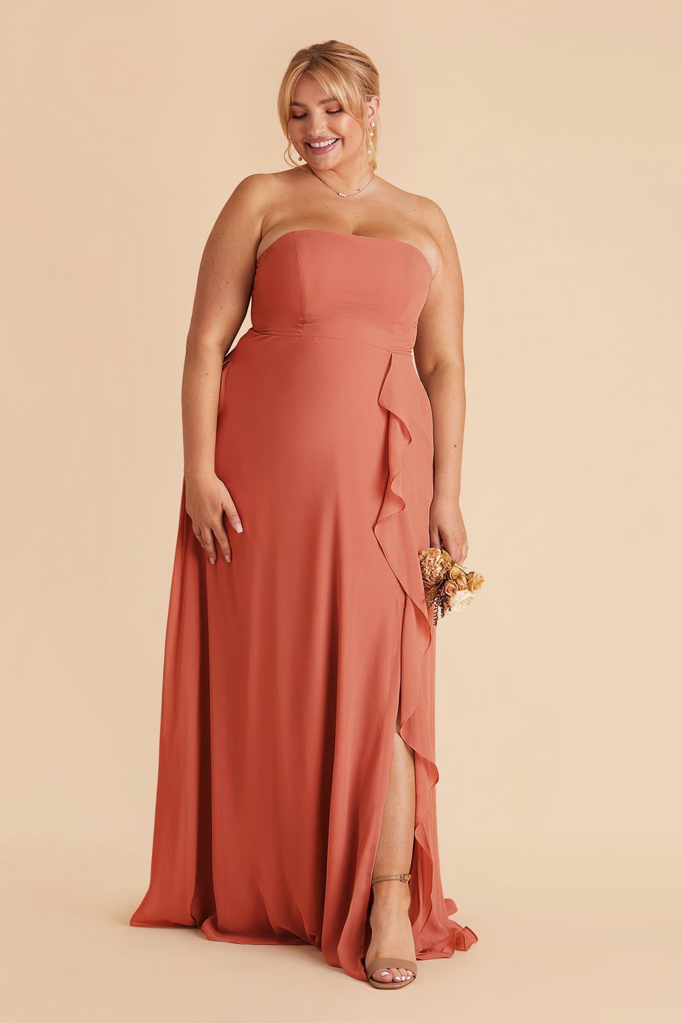 Winnie Convertible Chiffon Dress - Terracotta